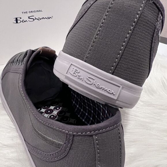 Ben Sherman Men’s Conall Lo Sneakers Charcoal Nylon Size 11.5 - Picture 8 of 12